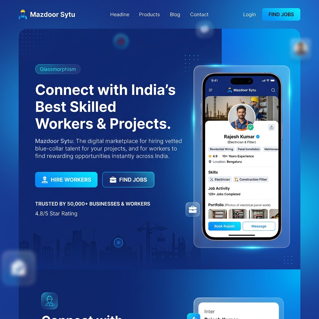 Mazdoor Sytu Platform Illustration